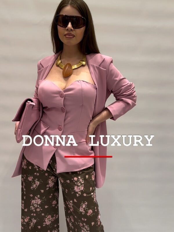 Coordinato panciotto+pantalone fiori