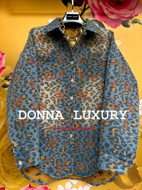 Camicia denim animalier