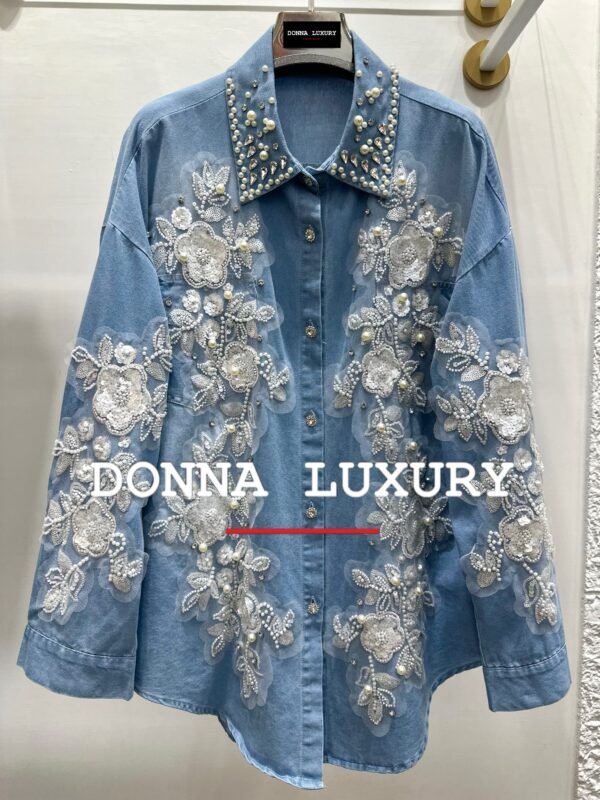 Camicia  denim ricamata