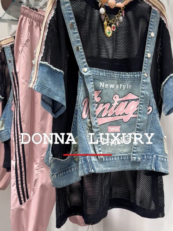 Coordinato denim rosa